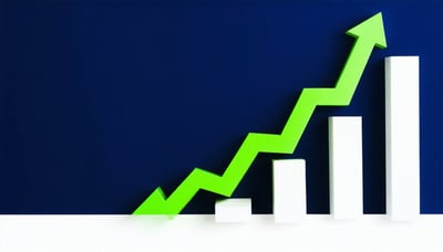 Professional growth illustration with upward arrows and business icons Professional growth illustration with upward arrows and business icons